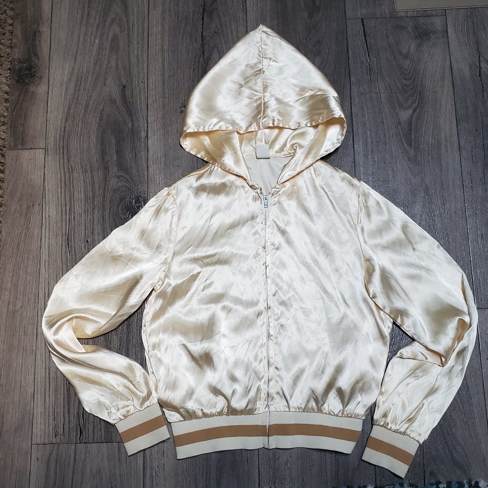 Vintage Ivory Acetate Jacket with Hood